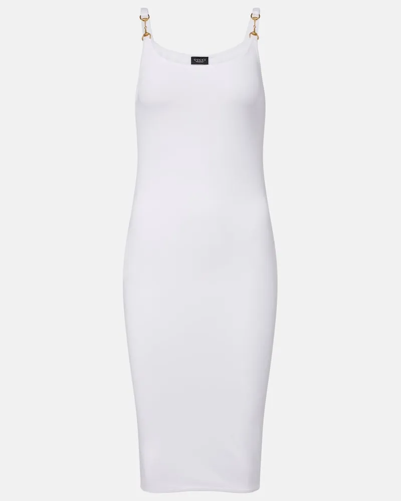 Gucci Abito corto Horsebit in jersey Bianco