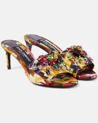 Dolce & Gabbana Sandali in raso con cristalli Multicolore