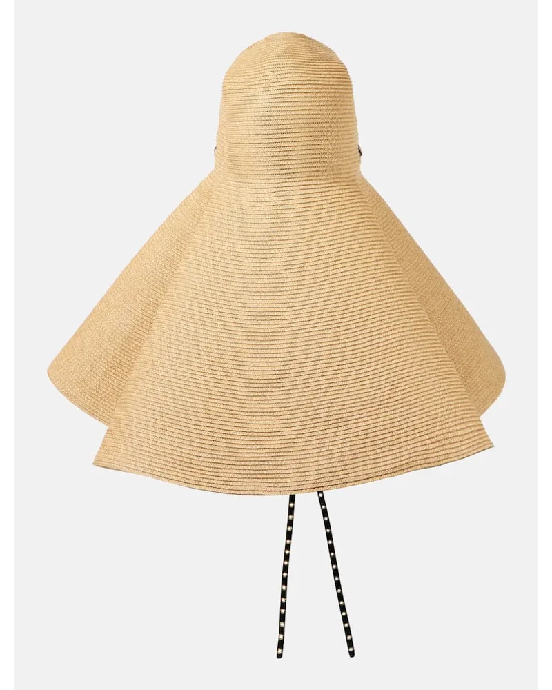 Alaïa AlaÃ¯a Cappello cloche Capeline in paglia Beige
