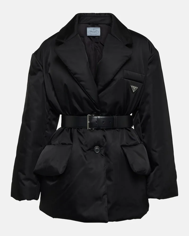 Prada Giacca imbottita in gabardine Re-Nylon Nero