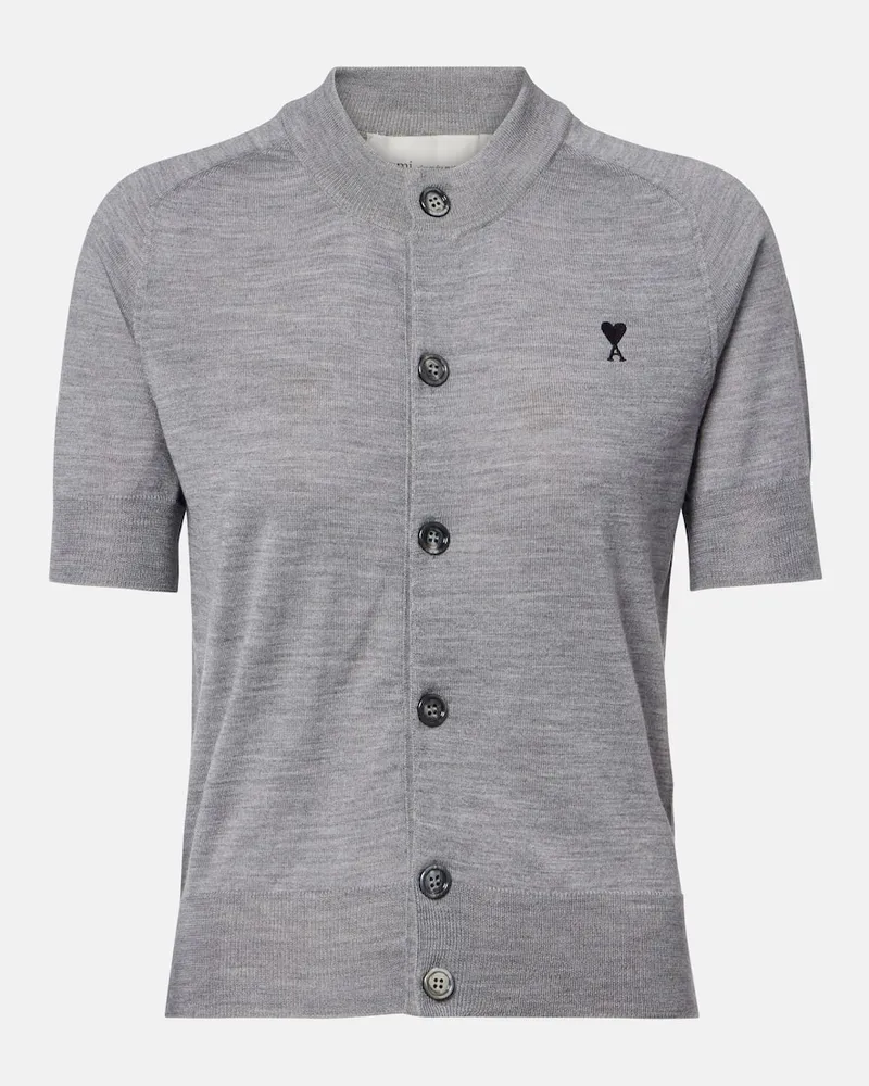 AMI Paris Cardigan in lana Grigio