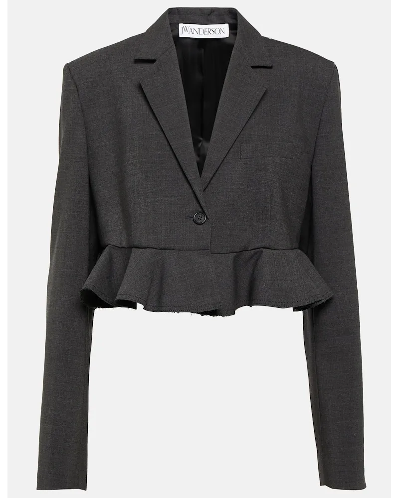 J.W.Anderson Blazer cropped in misto lana Grigio