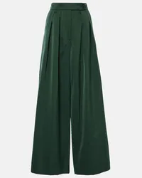 Dries van Noten Pantaloni a gamba larga con pieghe Verde