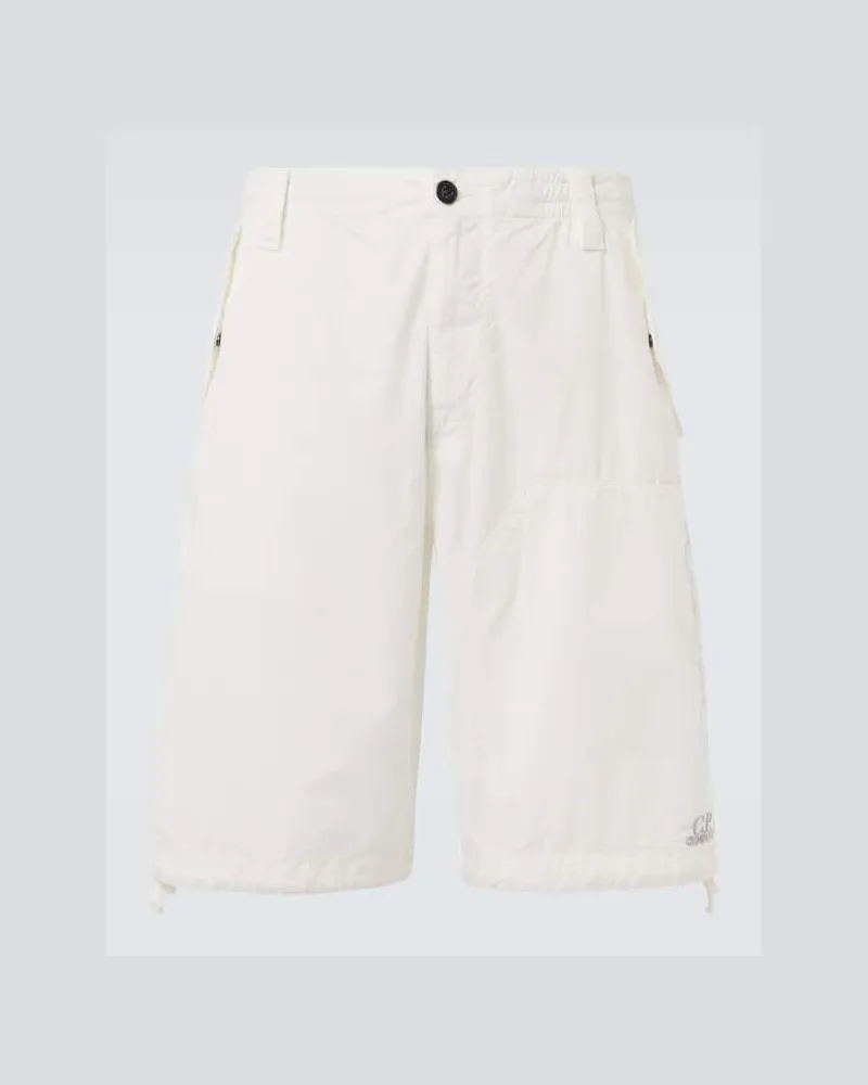C.P. Company Shorts in cotone ripstop Bianco