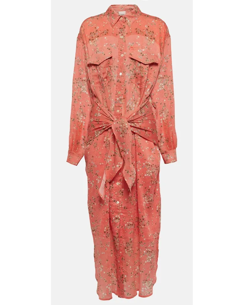 Isabel Marant Chemisier Anesy in seta e cotone Rosa