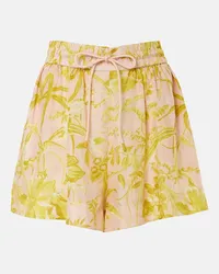 Zimmermann Shorts Golden Relaxed in raso di seta Rosa