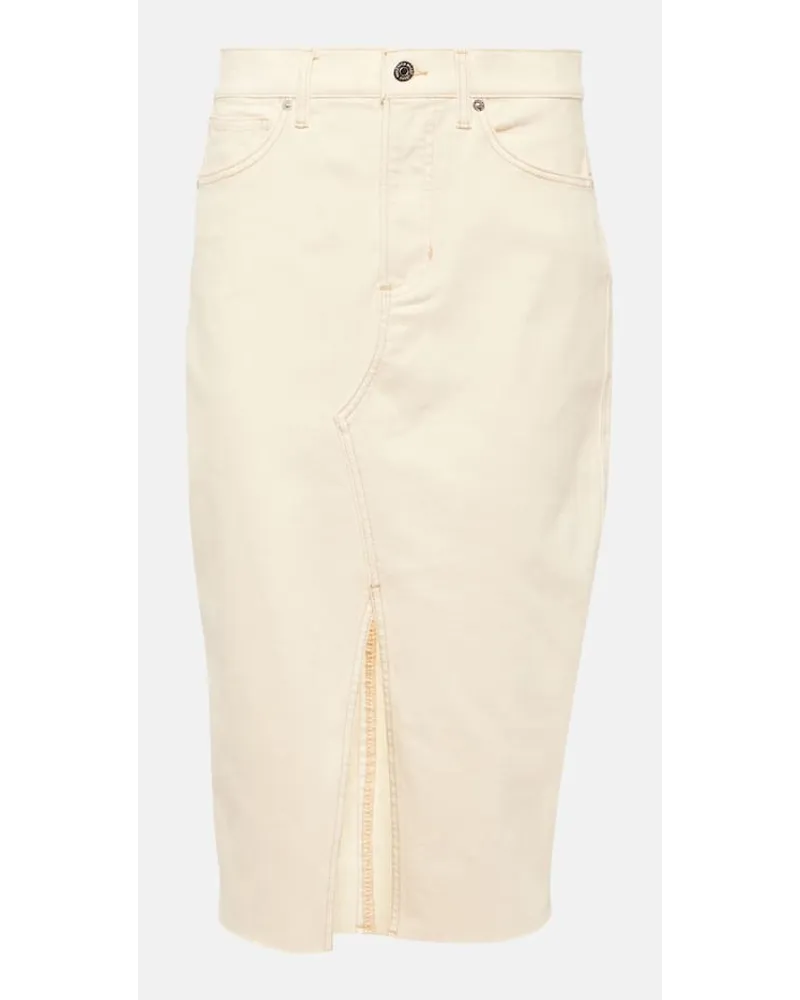 Veronica Beard Gonna midi di jeans Breves Bianco