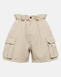 Miu Miu Shorts cargo in cotone a vita alta Neutro