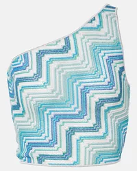 Missoni Top cropped monospalla in lamé Blu