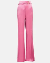 Tom Ford Pantaloni a vita alta in raso Rosa