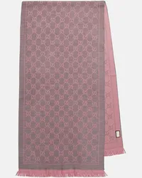 Gucci Sciarpa in jacquard GG di lana Marrone