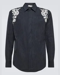 Alexander McQueen Camicia in misto cotone con ricamo Nero