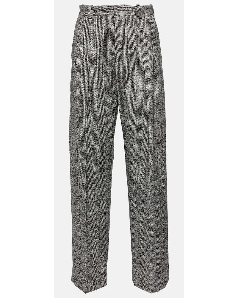 Victoria Beckham Pantaloni in misto lana a gamba larga Multicolore