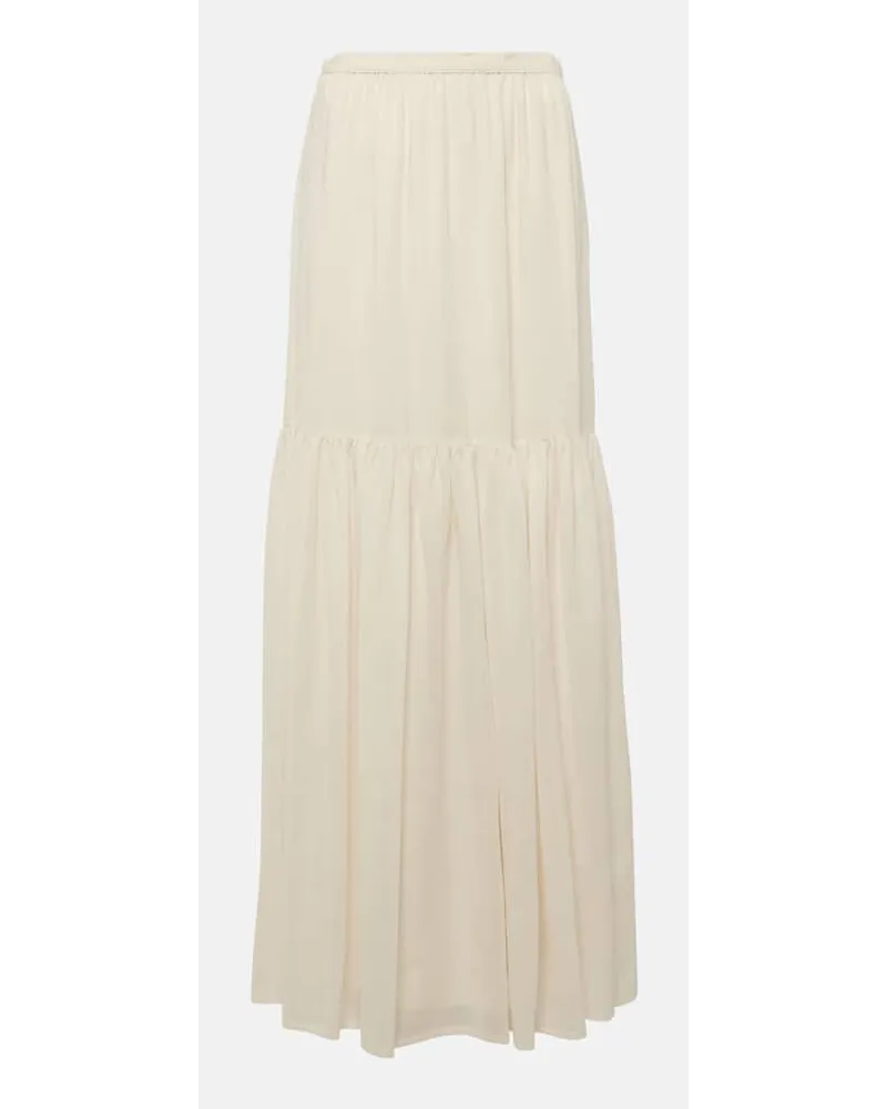 Max Mara Gonna lunga Cafila in lana vergine Bianco