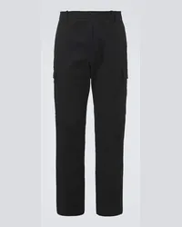 Moncler Pantaloni regular in gabardine di cotone Nero