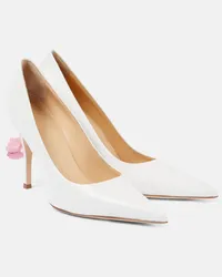 Magda Butrym Pumps in pelle con applicazioni floreali Bianco