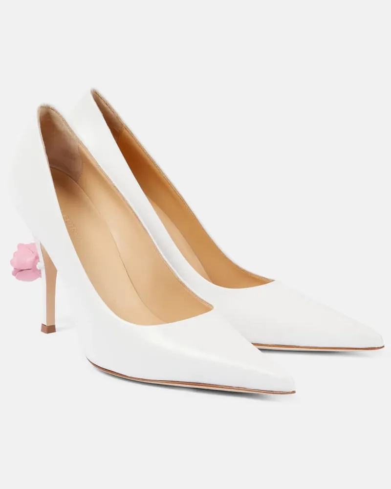 Magda Butrym Pumps in pelle con applicazioni floreali Bianco