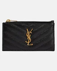 Saint Laurent Portafoglio Monogram in pelle matelassé Nero