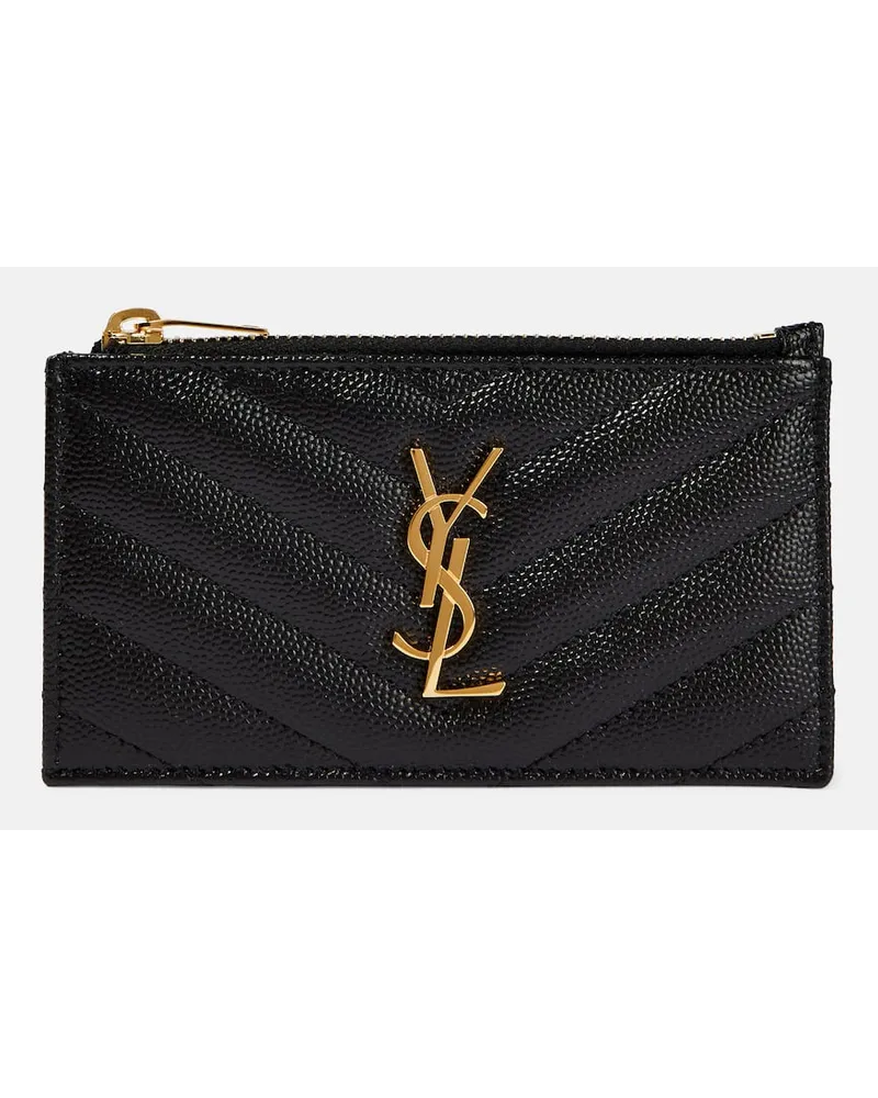 Saint Laurent Portafoglio Monogram in pelle matelassÃ Nero