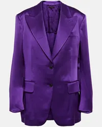 Tom Ford Blazer doppiopetto in satin Viola