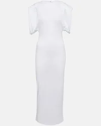 WARDROBE.NYC Abito midi in jersey con ruches Bianco