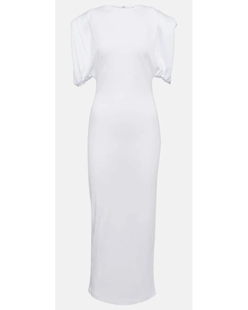 WARDROBE.NYC Abito midi in jersey con ruches Bianco