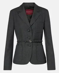 Gucci Blazer Double G in lana Grigio