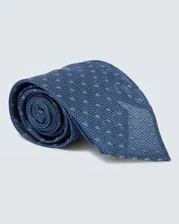 Brioni Cravatta in seta con stampa Blu