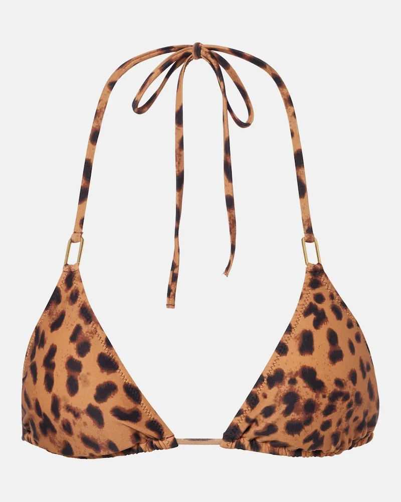 Melissa Odabash Top bikini Cancun con stampa leopardata Marrone