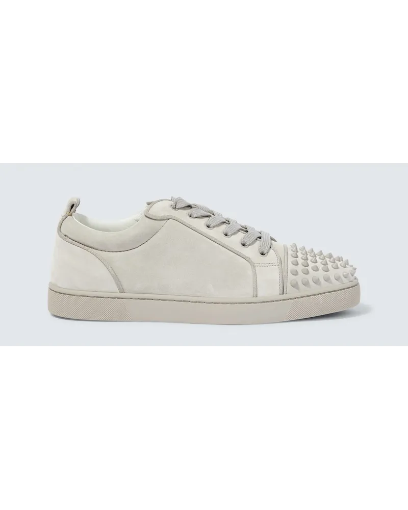 Christian Louboutin Sneakers Louis Junior Spikes in suede Grigio