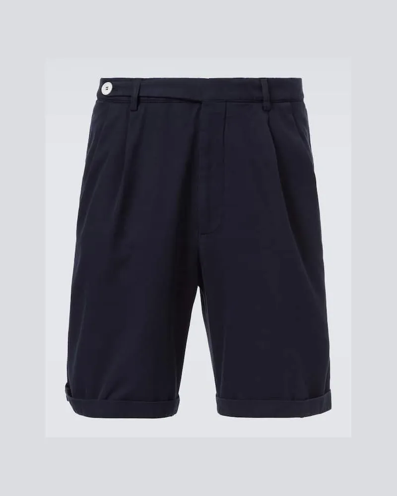 Brunello Cucinelli Bermuda in gabardine di cotone Blu
