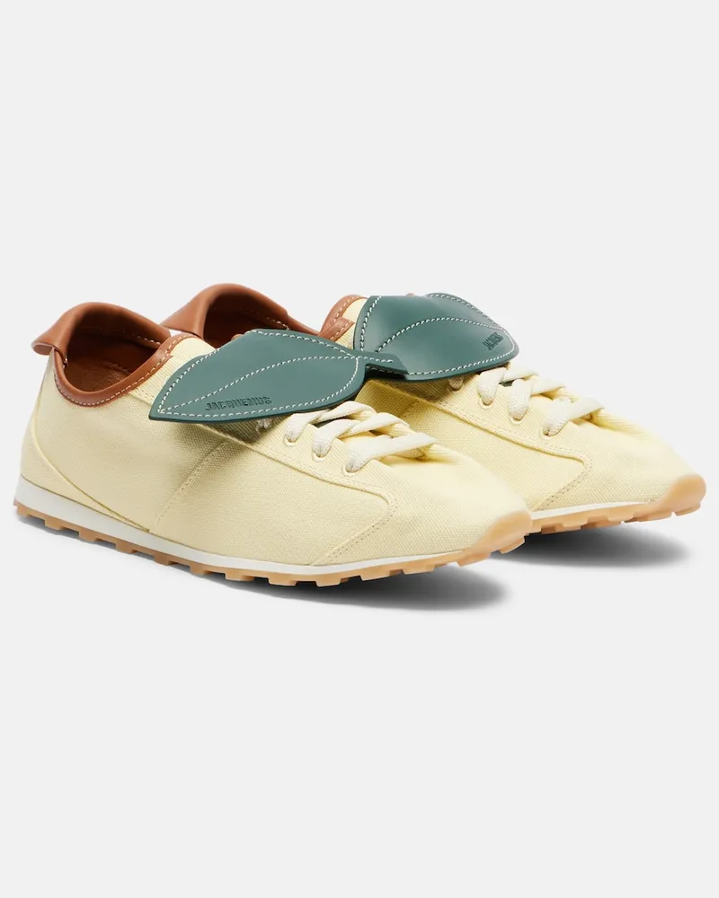Jacquemus Sneakers Tennis in canvas con pelle Giallo