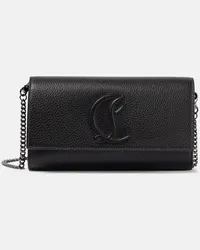 Christian Louboutin Clutch portafoglio in pelle con logo Nero