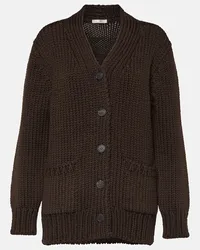 The Row Cardigan Evesham in lana Marrone