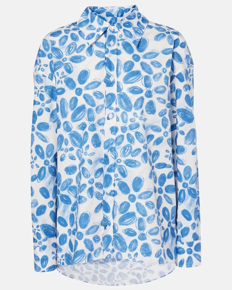 Marni Camicia in cotone con stampa Blu