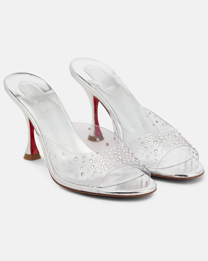 Christian Louboutin Mules Degramule 85 con decorazioni Argento