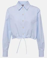 Gucci Camicia cropped in jacquard di cotone Blu