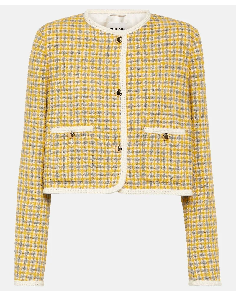 Miu Miu Giacca monopetto in misto lana Multicolore