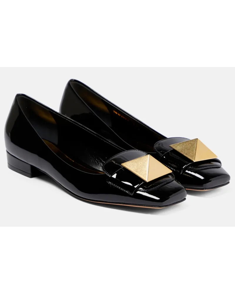 Valentino Garavani Ballerine One Stud in vernice Nero