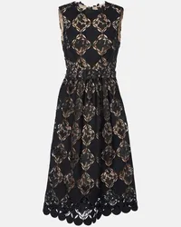 Oscar de la Renta Abito midi in pizzo guipure Nero