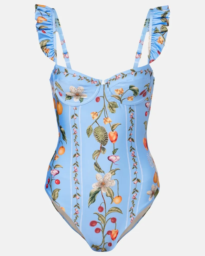 AGUA BENDITA Costume intero Ajonjoli con stampa Blu