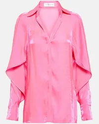 Victoria Beckham Blusa in raso con cut-out Rosa