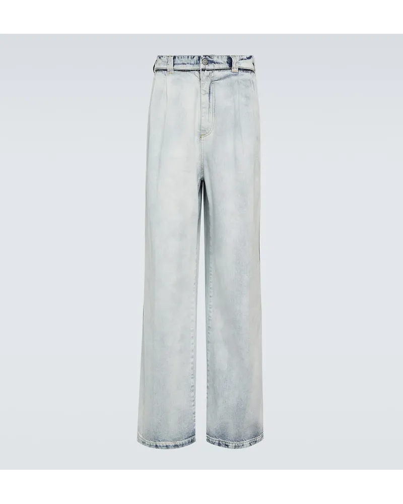 Maison Margiela Jeans a gamba larga e vita alta Blu