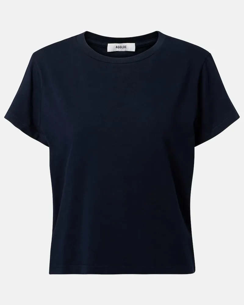 AGOLDE T-shirt Adine Shrunken in jersey di cotone Nero