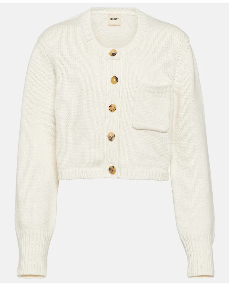 KHAITE Cardigan cropped Lavan in cashmere Bianco