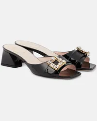 Roger Vivier Sandali Bikiviv in vernice con cristalli Nero