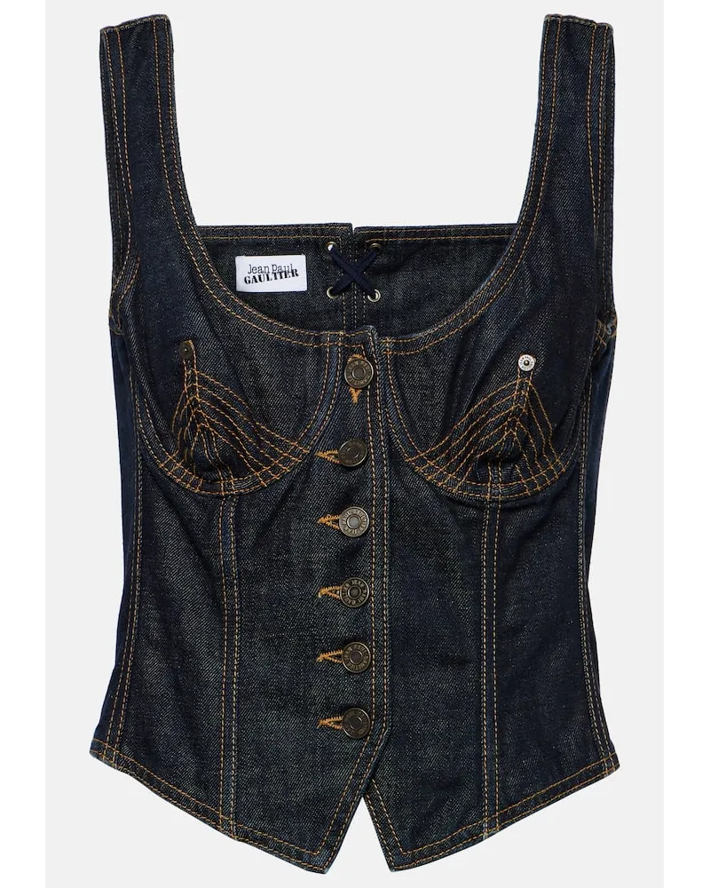 Jean Paul Gaultier Bustier di jeans Blu