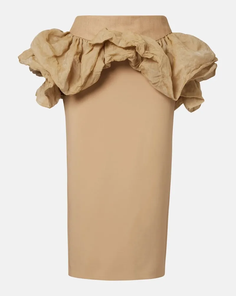 Max Mara Gonna a matita Baccano con peplo Beige