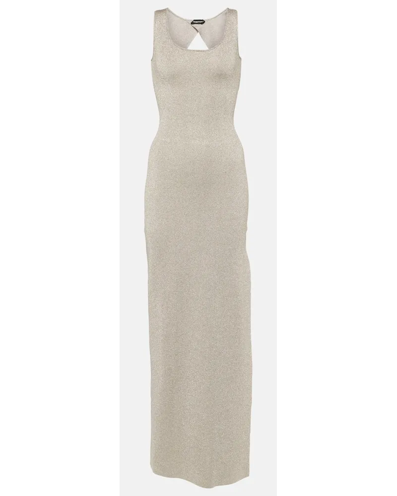 Tom Ford Vestito lungo in maglia lamÃ Argento