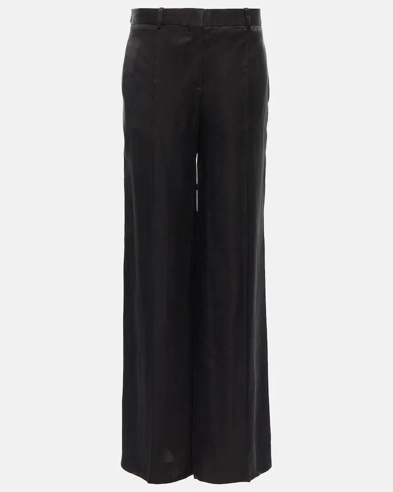 The Row Pantaloni Bany in raso a vita bassa Nero